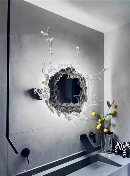 Mirror Wall Lamp | Stainless Steel & Mirror | Gold or Chrome Finish