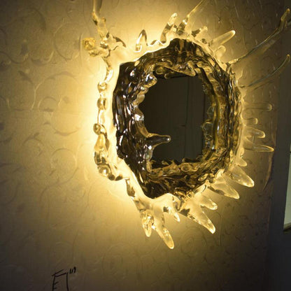 Mirror Wall Lamp | Stainless Steel & Mirror | Gold or Chrome Finish