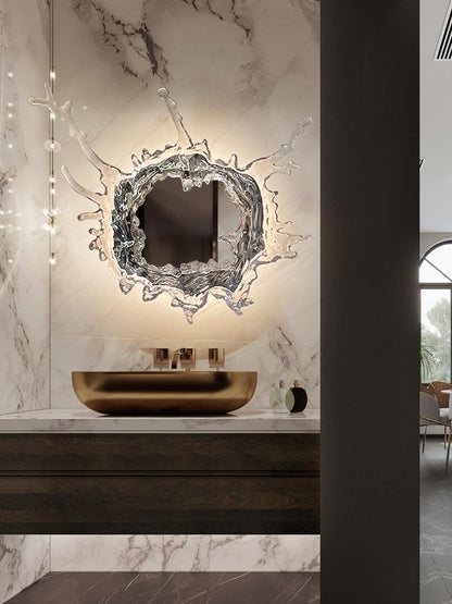 Mirror Wall Lamp | Stainless Steel & Mirror | Gold or Chrome Finish