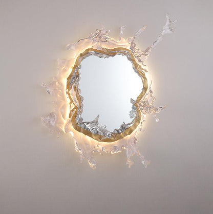 Mirror Wall Lamp | Stainless Steel & Mirror | Gold or Chrome Finish