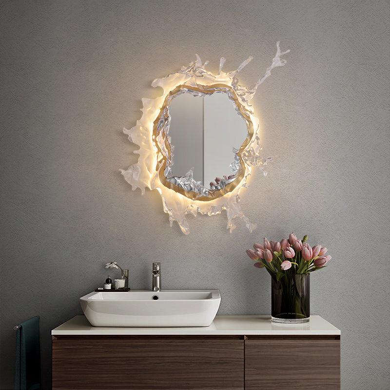 Mirror Wall Lamp | Stainless Steel & Mirror | Gold or Chrome Finish