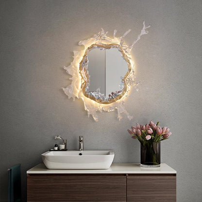 Mirror Wall Lamp | Stainless Steel & Mirror | Gold or Chrome Finish
