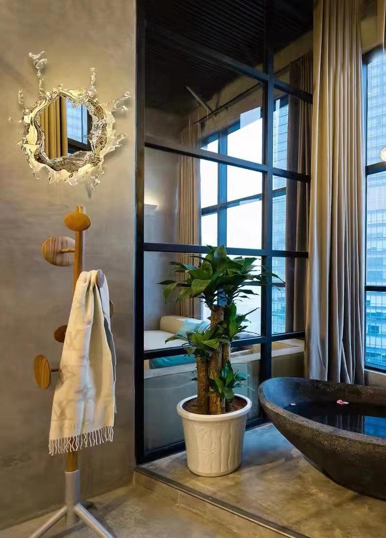 Mirror Wall Lamp | Stainless Steel & Mirror | Gold or Chrome Finish