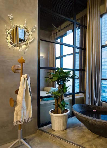 Mirror Wall Lamp | Stainless Steel & Mirror | Gold or Chrome Finish