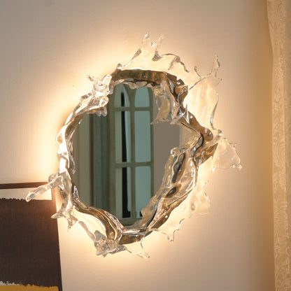 Mirror Wall Lamp | Stainless Steel & Mirror | Gold or Chrome Finish