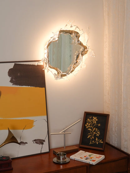 Mirror Wall Lamp | Stainless Steel & Mirror | Gold or Chrome Finish