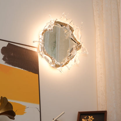 Mirror Wall Lamp | Stainless Steel & Mirror | Gold or Chrome Finish