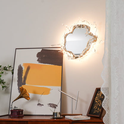 Mirror Wall Lamp | Stainless Steel & Mirror | Gold or Chrome Finish