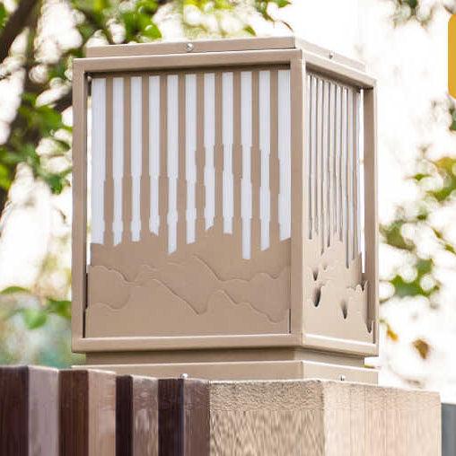 Wave Garden Light | Weather-Resistant Metal & Acrylic | Brown & White