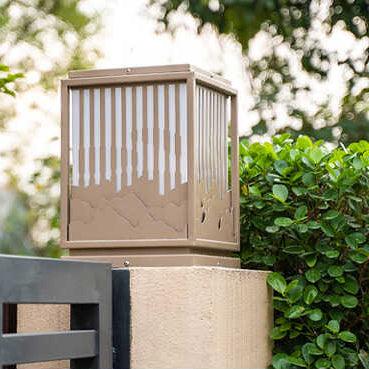 Wave Garden Light | Weather-Resistant Metal & Acrylic | Brown & White