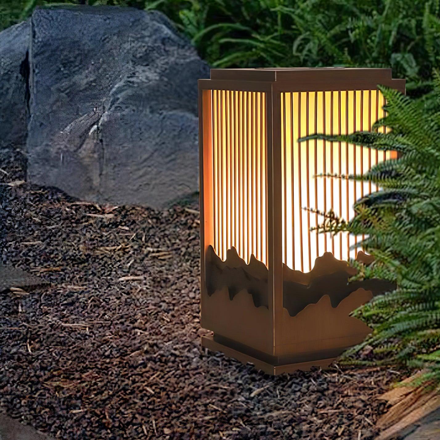 Wave Garden Light | Weather-Resistant Metal & Acrylic | Brown & White