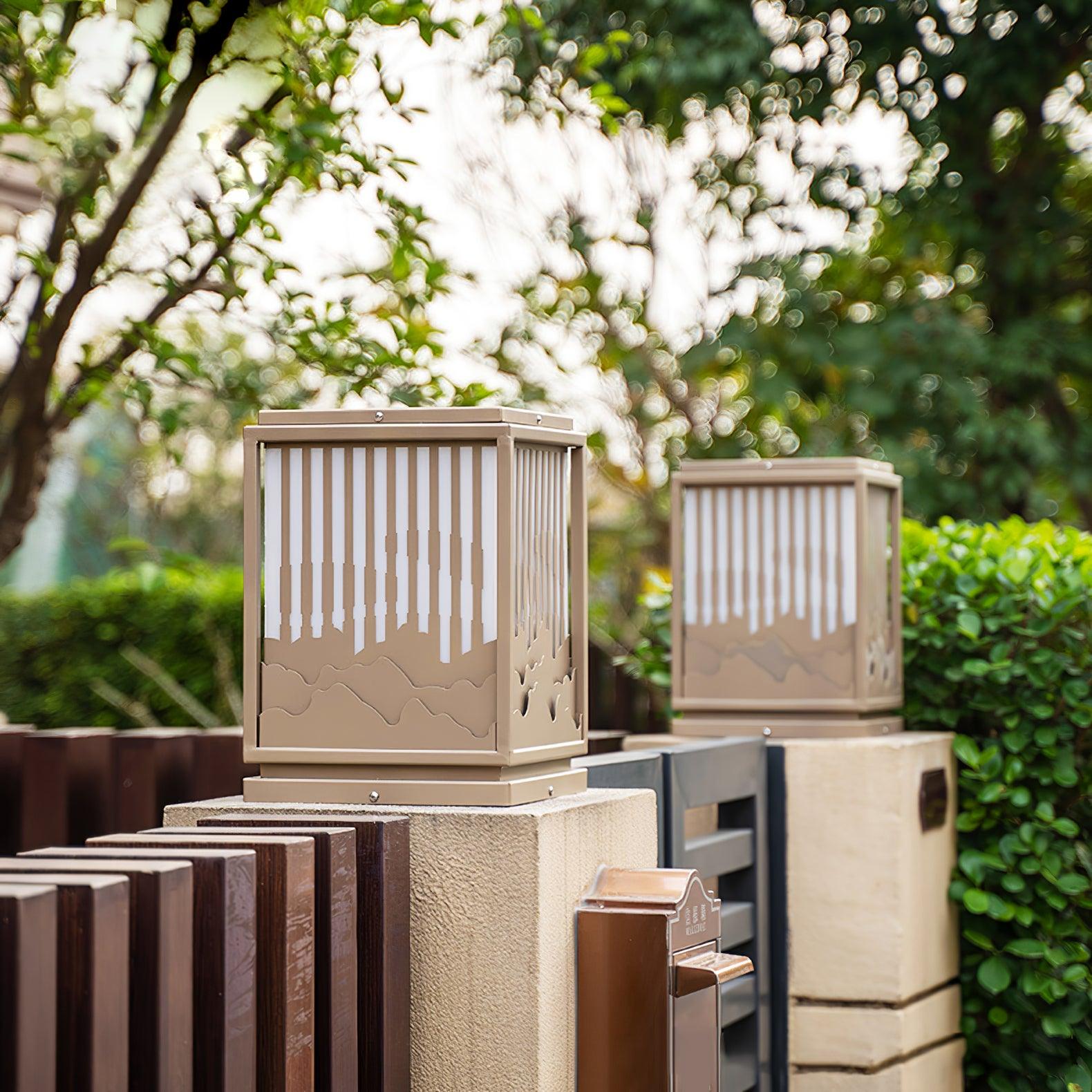 Wave Garden Light | Weather-Resistant Metal & Acrylic | Brown & White