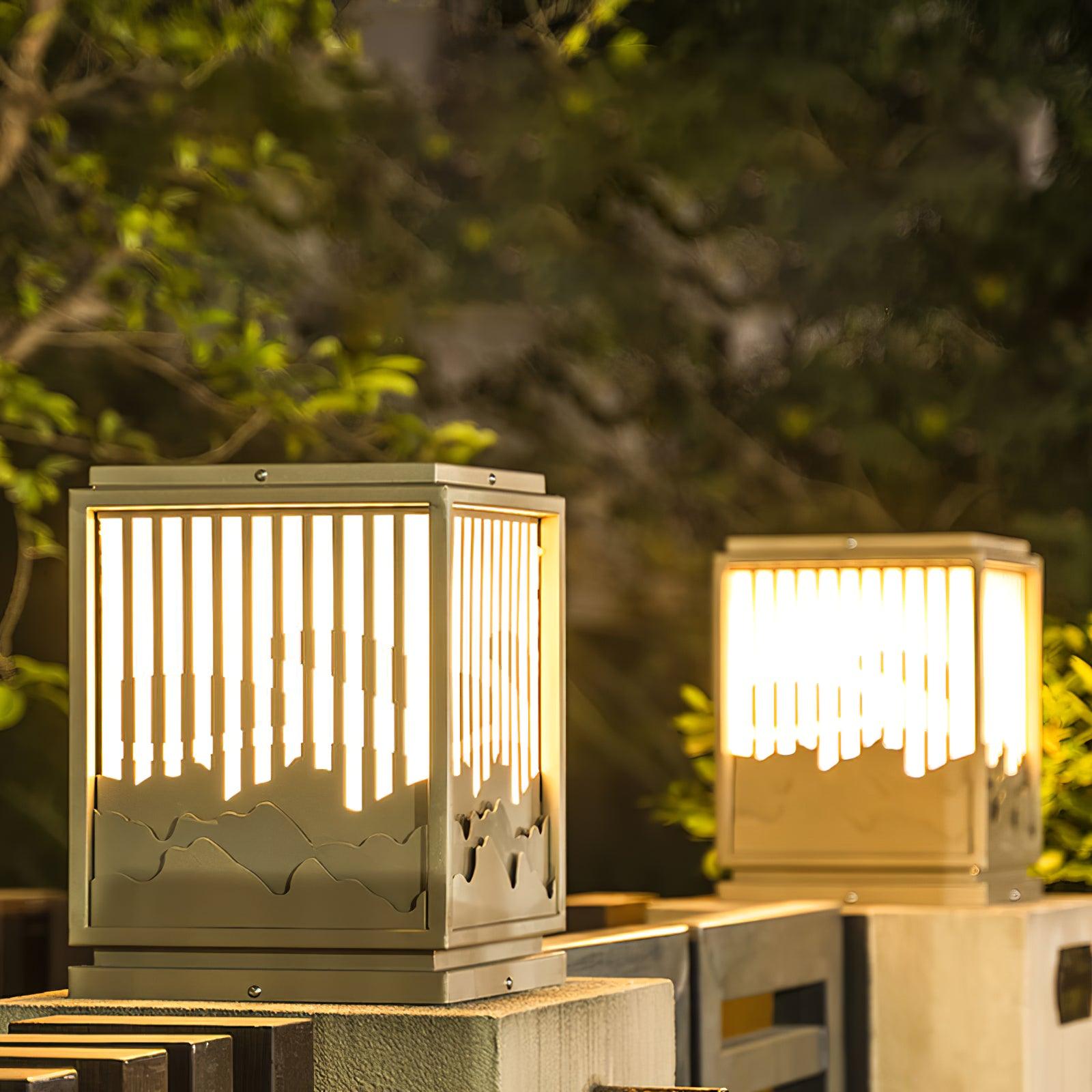 Wave Garden Light | Weather-Resistant Metal & Acrylic | Brown & White