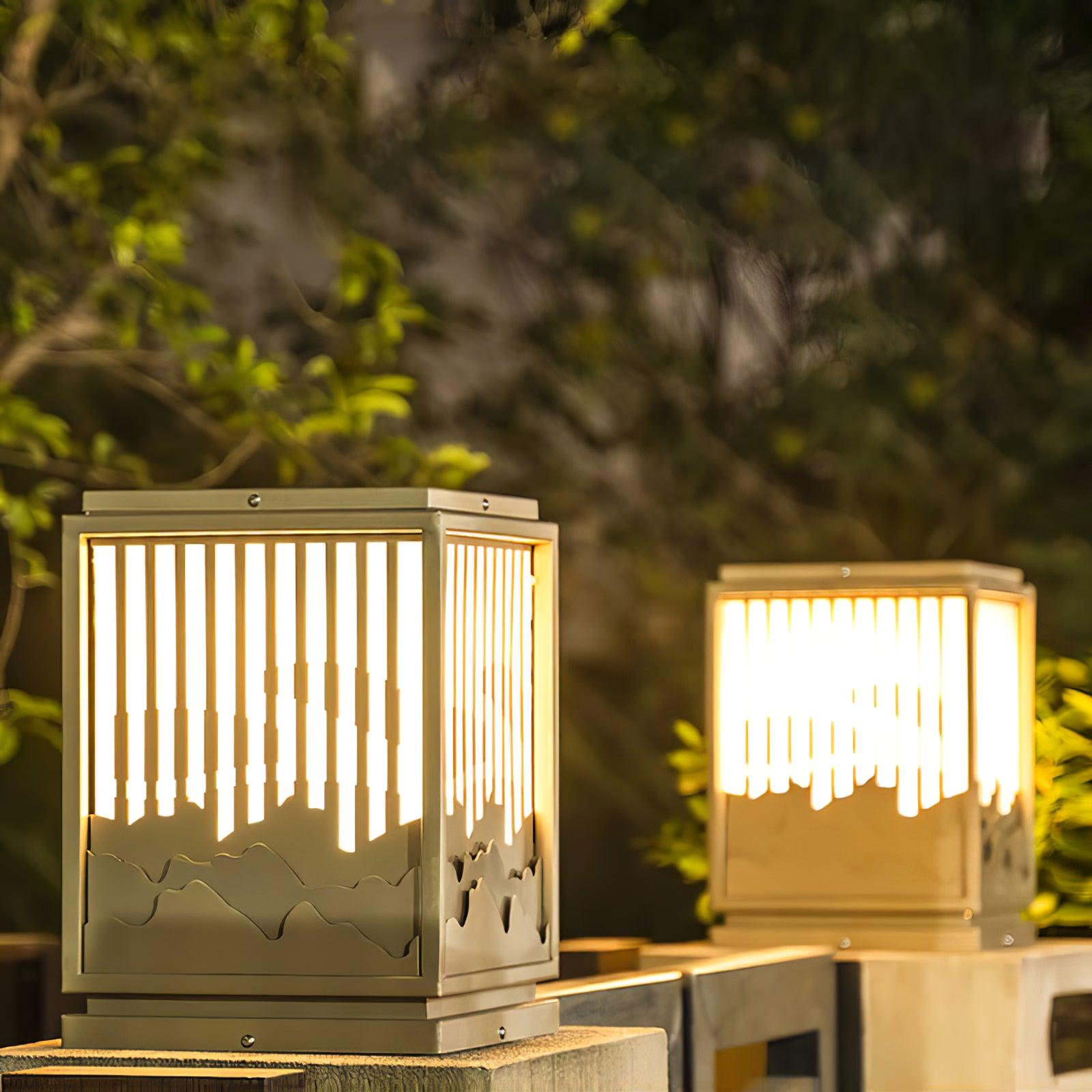 Wave Garden Light | Weather-Resistant Metal & Acrylic | Brown & White