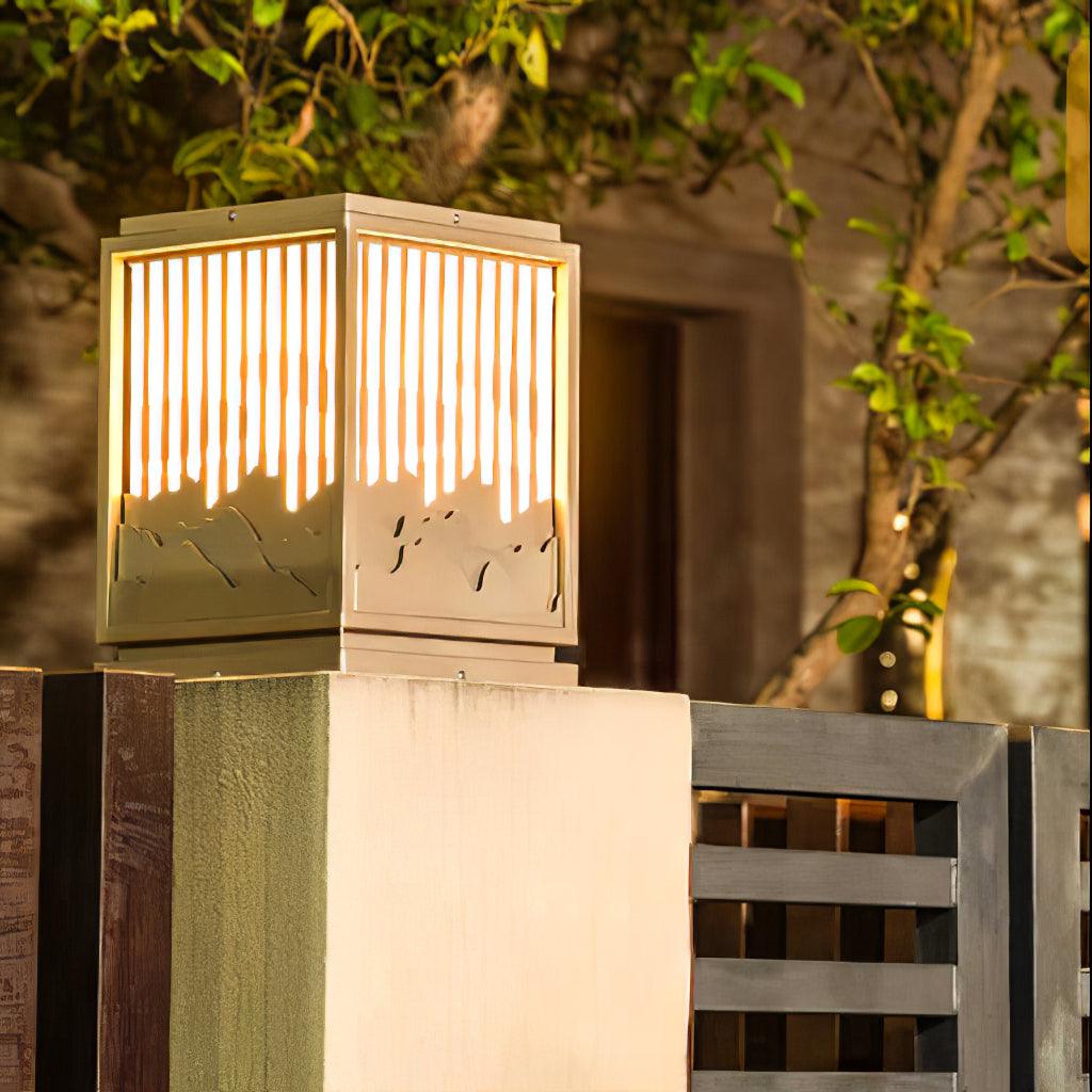 Wave Garden Light | Weather-Resistant Metal & Acrylic | Brown & White