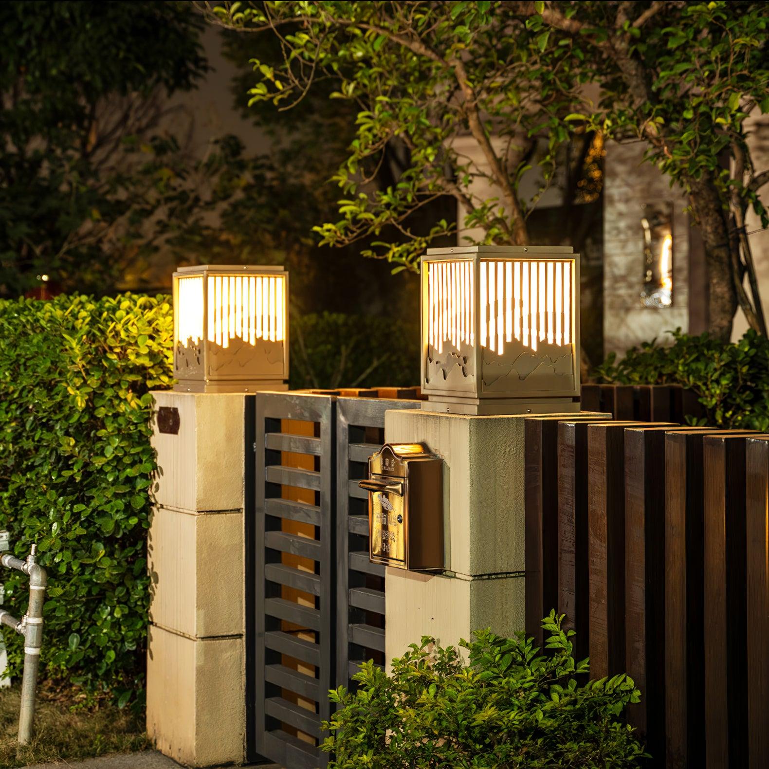 Wave Garden Light | Weather-Resistant Metal & Acrylic | Brown & White