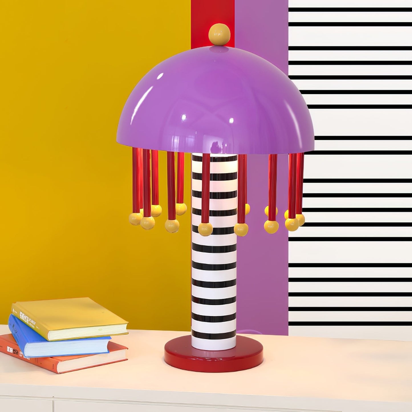 Mushroom Table Lamp | Colorful Metal Design | 35cm Diameter