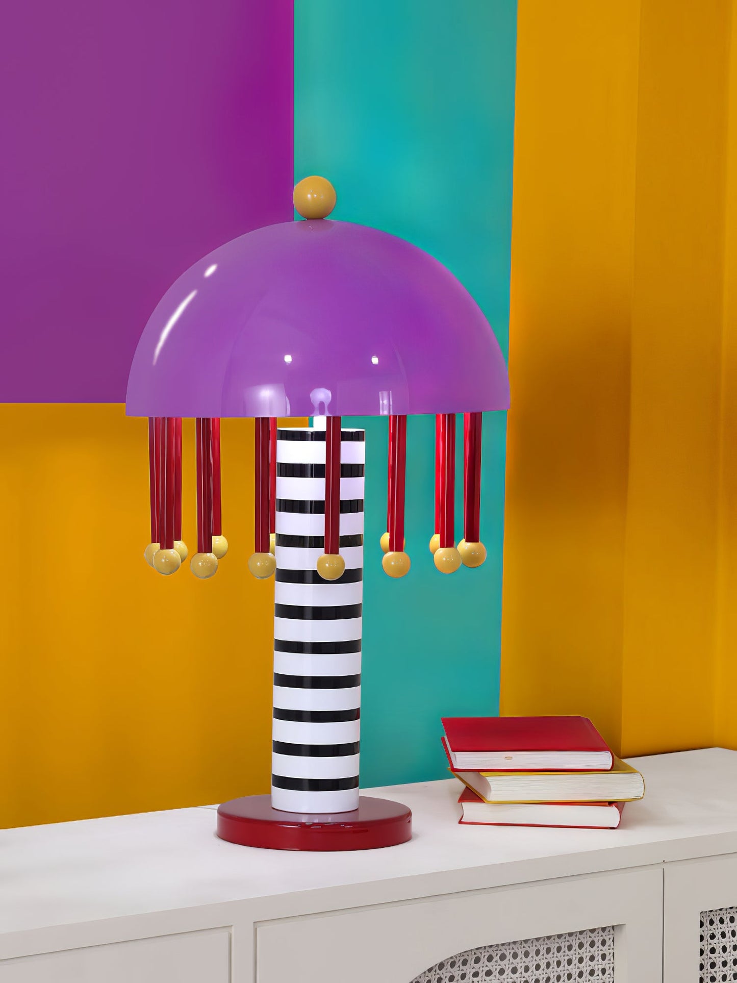 Mushroom Table Lamp | Colorful Metal Design | 35cm Diameter
