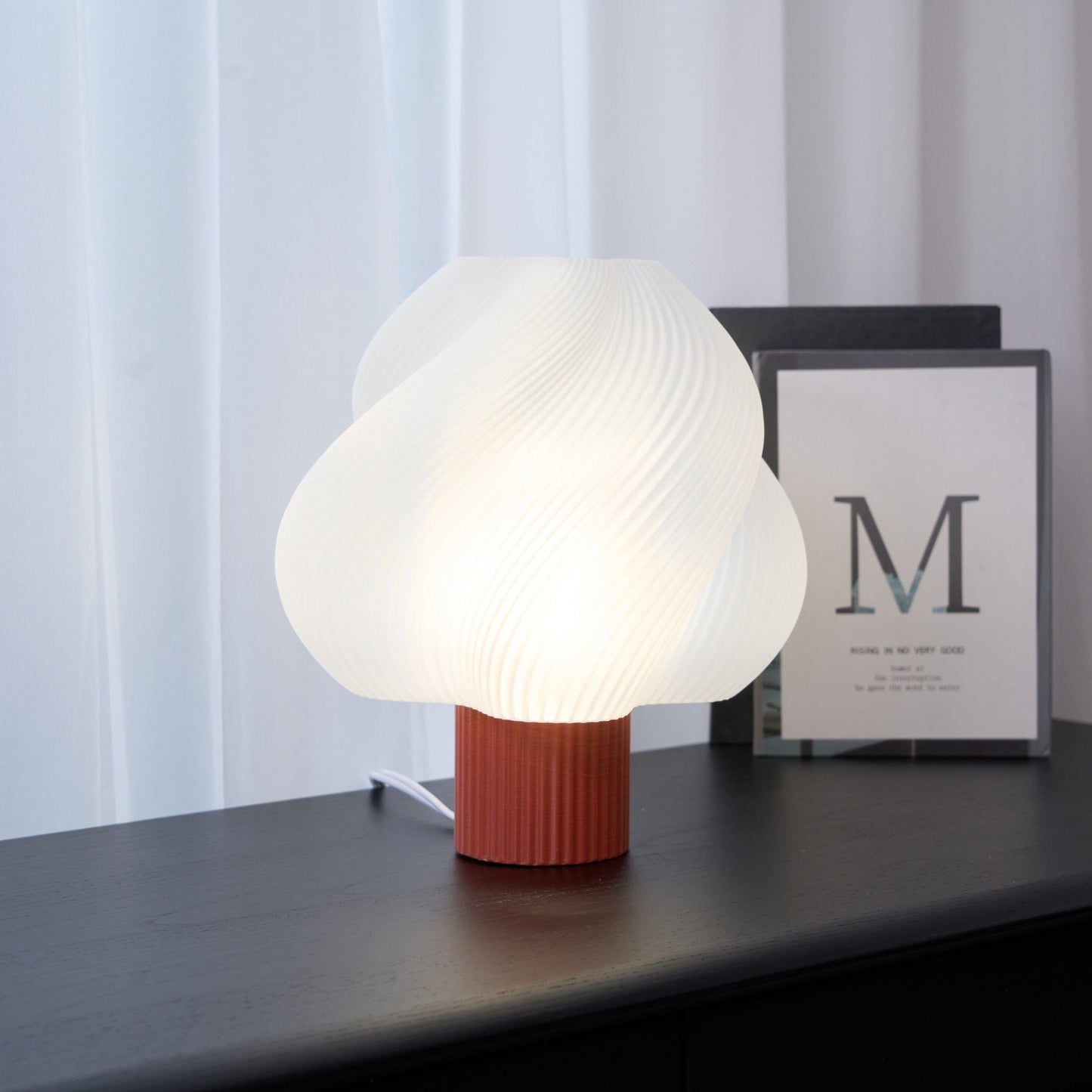 Whirl Pop Table Lamp | Frosted Swirl Shade | Pink, Red, Blue