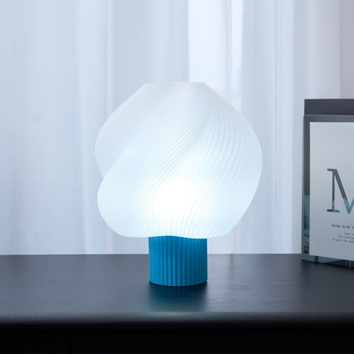 Whirl Pop Table Lamp | Frosted Swirl Shade | Pink, Red, Blue