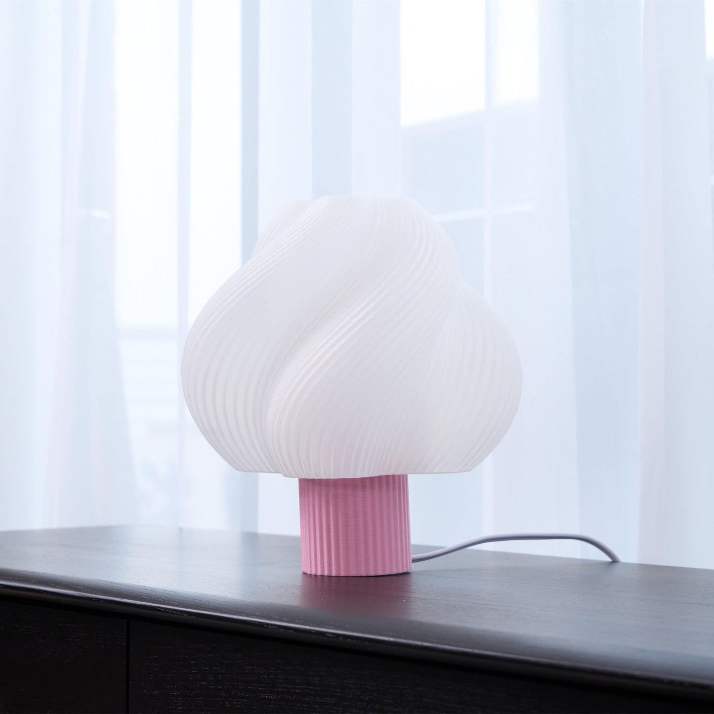Whirl Pop Table Lamp | Frosted Swirl Shade | Pink, Red, Blue