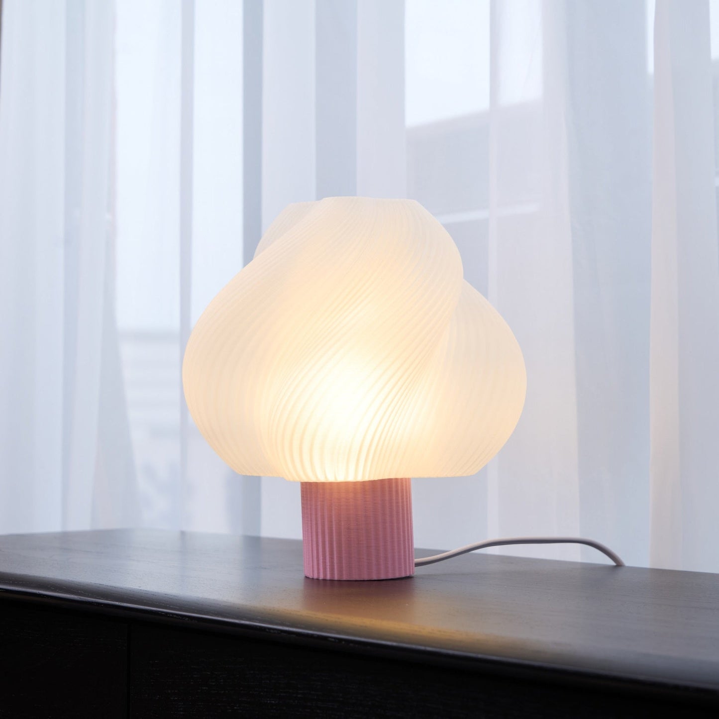 Whirl Pop Table Lamp | Frosted Swirl Shade | Pink, Red, Blue