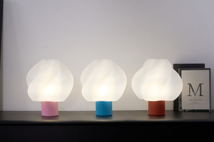 Whirl Pop Table Lamp | Frosted Swirl Shade | Pink, Red, Blue