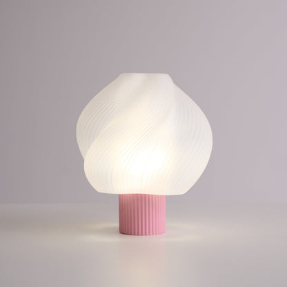 Whirl Pop Table Lamp | Frosted Swirl Shade | Pink, Red, Blue