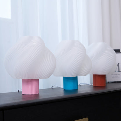 Whirl Pop Table Lamp | Frosted Swirl Shade | Pink, Red, Blue