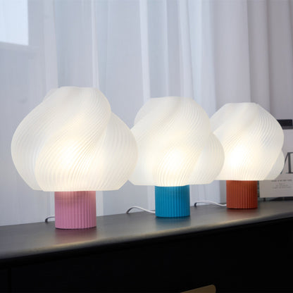 Whirl Pop Table Lamp | Frosted Swirl Shade | Pink, Red, Blue