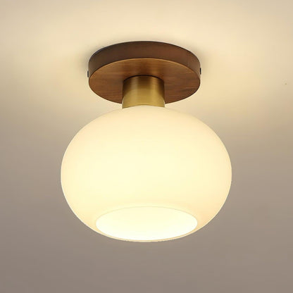 Shell Ceiling Lamp | Black Walnut & Copper | 18cm Diameter