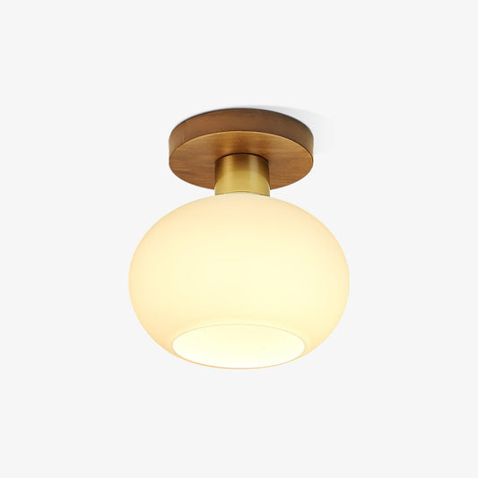 Shell Ceiling Lamp | Black Walnut & Copper | 18cm Diameter