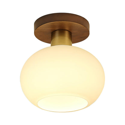 Shell Ceiling Lamp | Black Walnut & Copper | 18cm Diameter