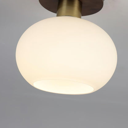 Shell Ceiling Lamp | Black Walnut & Copper | 18cm Diameter
