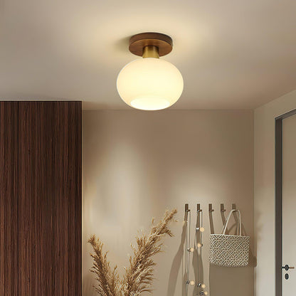 Shell Ceiling Lamp | Black Walnut & Copper | 18cm Diameter