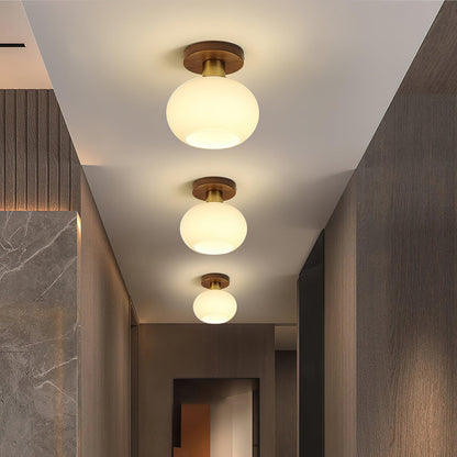 Shell Ceiling Lamp | Black Walnut & Copper | 18cm Diameter