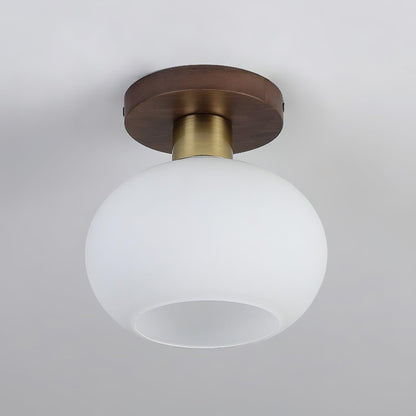 Shell Ceiling Lamp | Black Walnut & Copper | 18cm Diameter