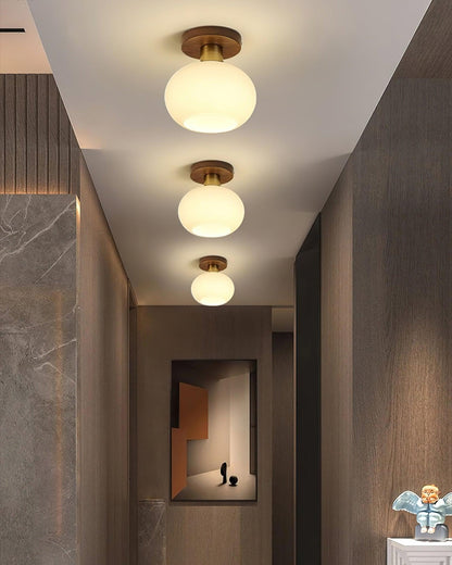 Shell Ceiling Lamp | Black Walnut & Copper | 18cm Diameter