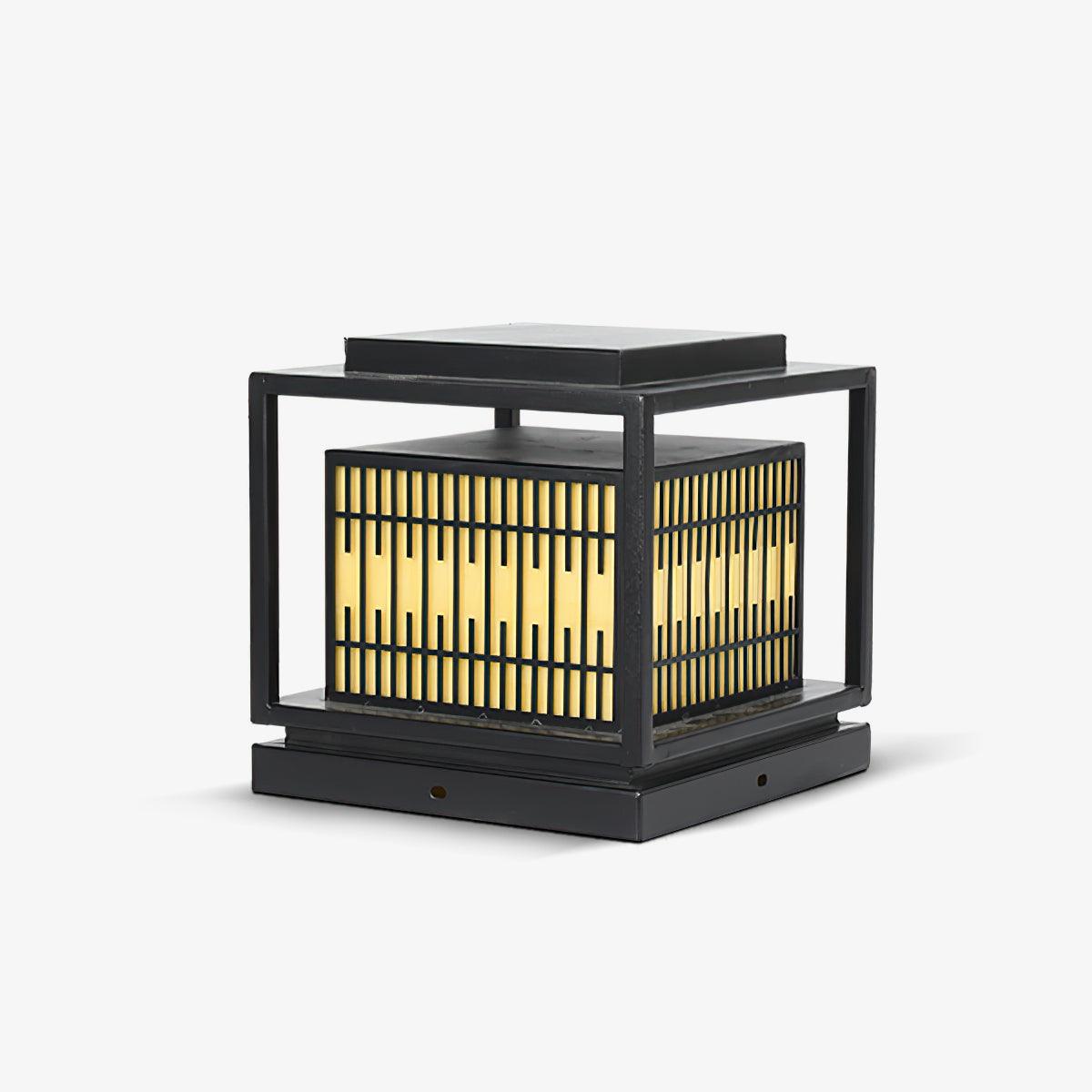 Outdoor Post Light | Metal & Frosted Alabaster | 38cm x 38cm x 30cm