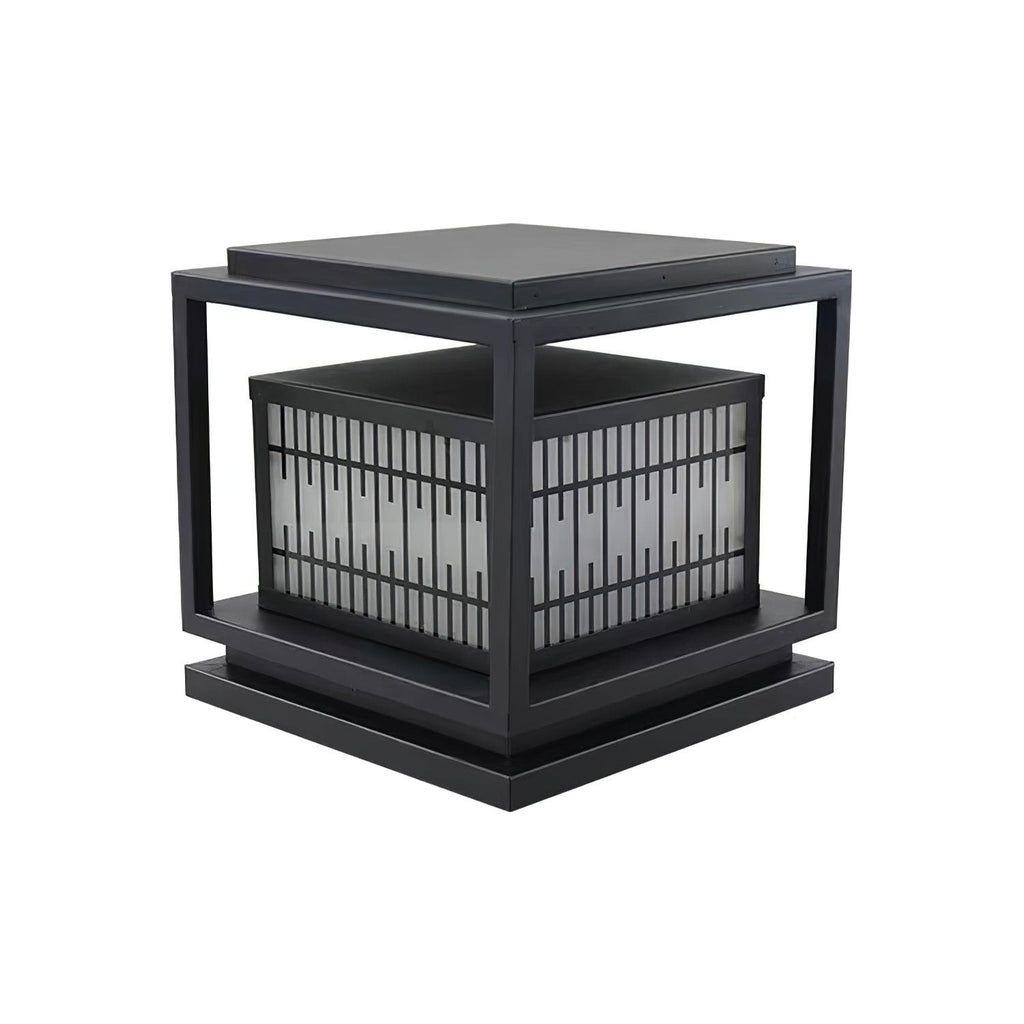 Outdoor Post Light | Metal & Frosted Alabaster | 38cm x 38cm x 30cm