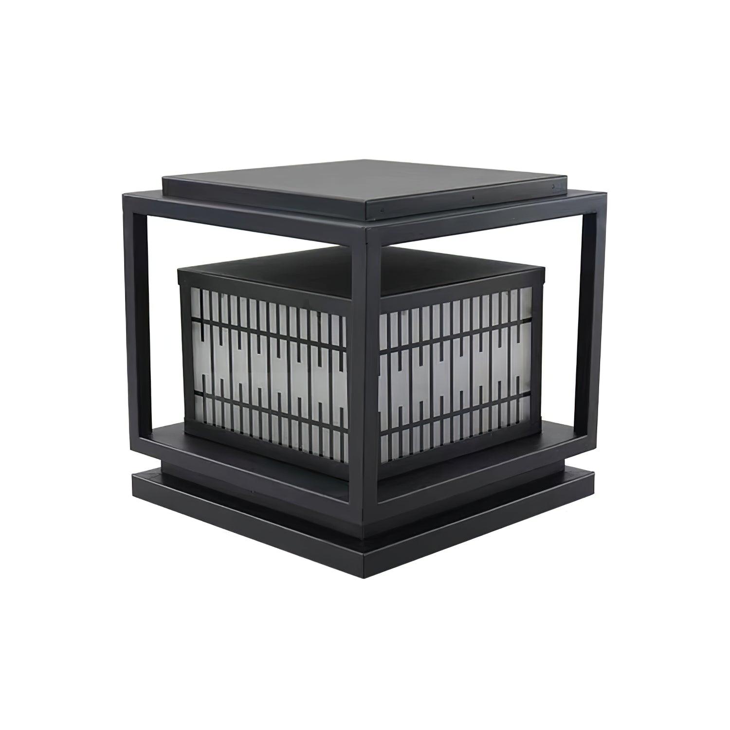 Outdoor Post Light | Metal & Frosted Alabaster | 38cm x 38cm x 30cm