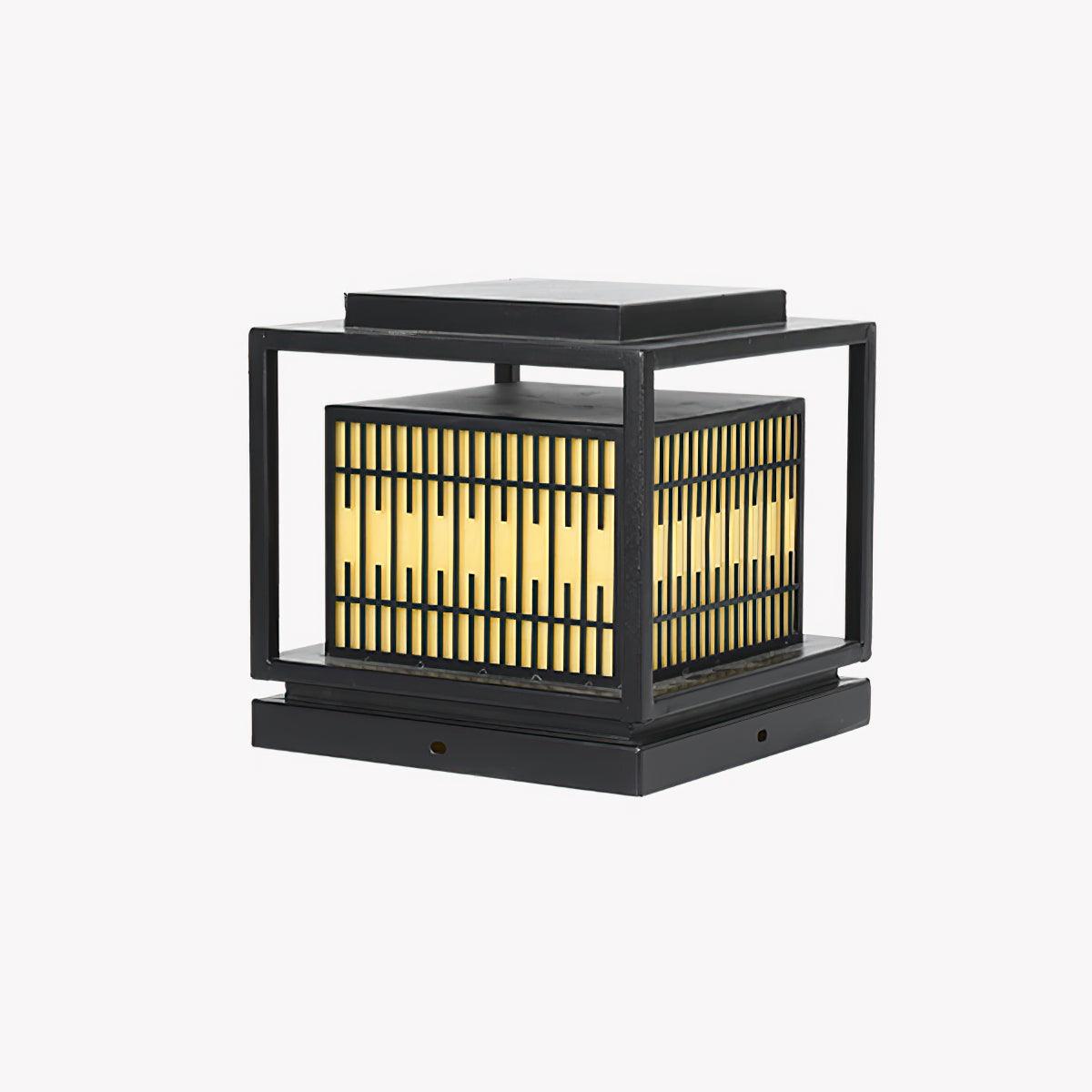 Outdoor Post Light | Metal & Frosted Alabaster | 38cm x 38cm x 30cm