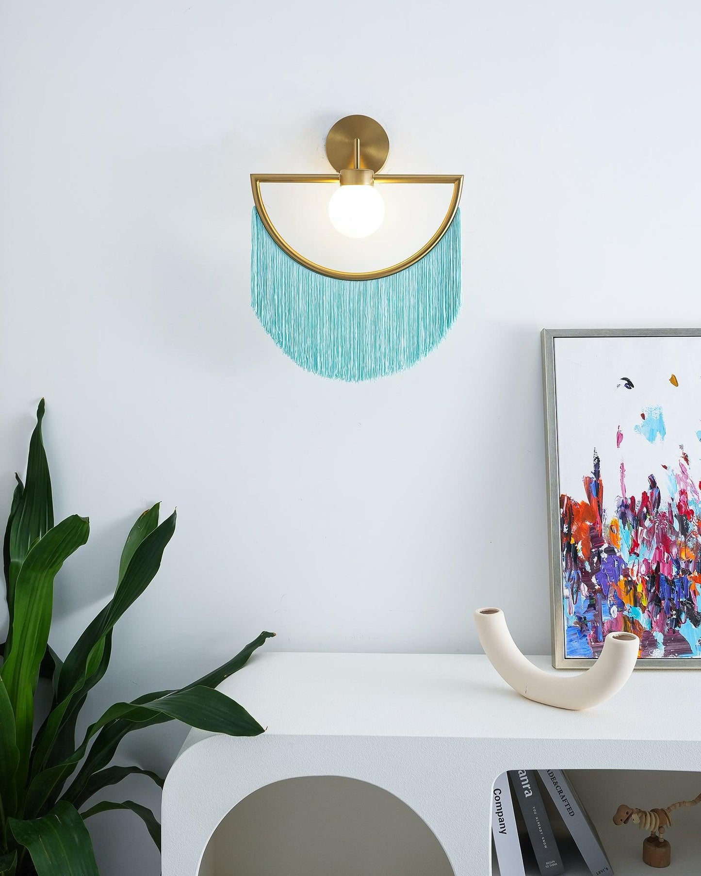 Wink Tassel Wall Lamp | Bohemian Fabric & Metal | Set of 2