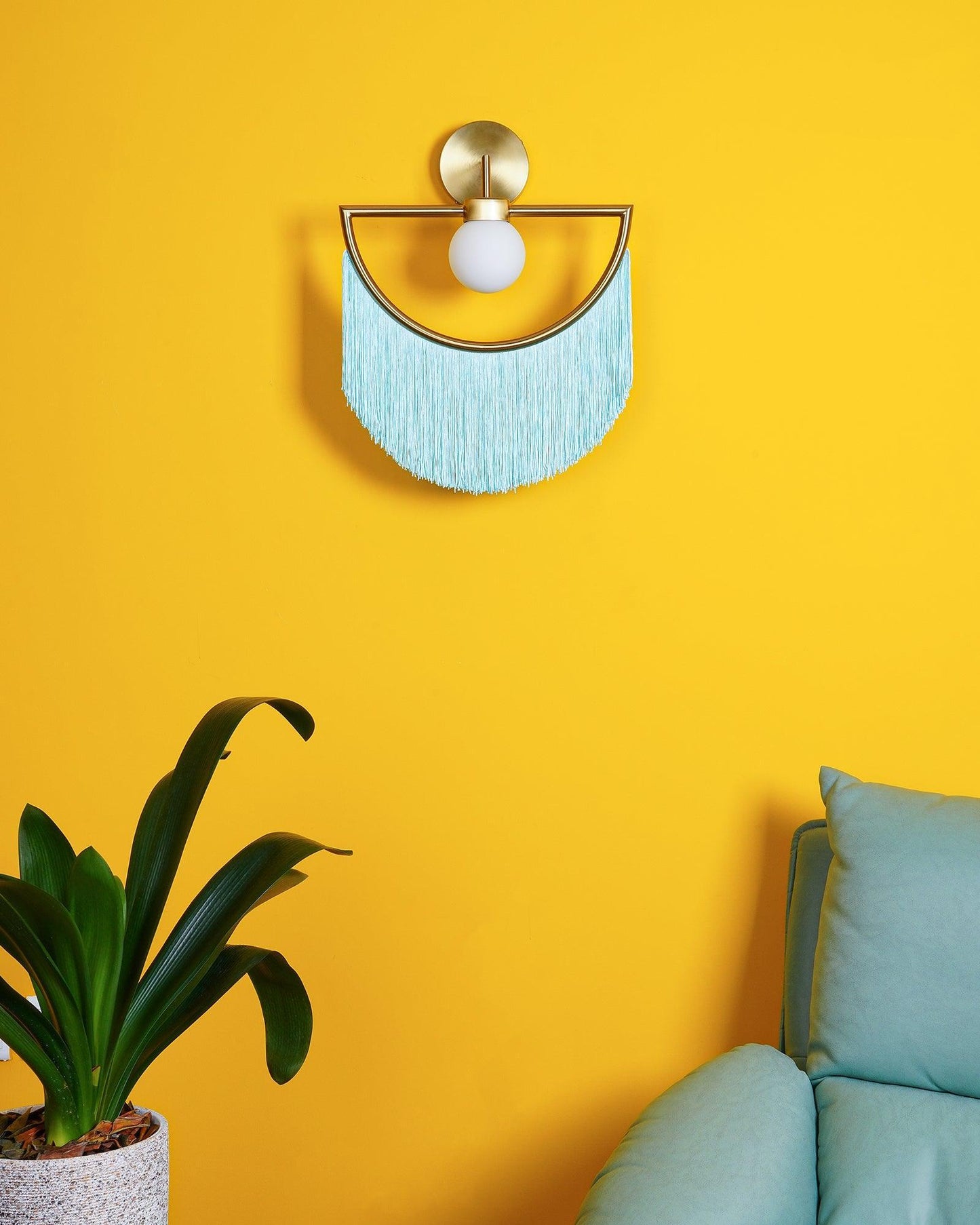 Wink Tassel Wall Lamp | Bohemian Fabric & Metal | Set of 2