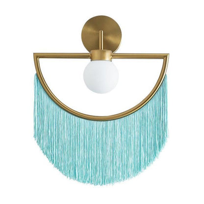 Wink Tassel Wall Lamp | Bohemian Fabric & Metal | Set of 2