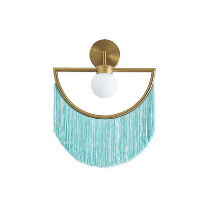 Wink Tassel Wall Lamp | Bohemian Fabric & Metal | Set of 2