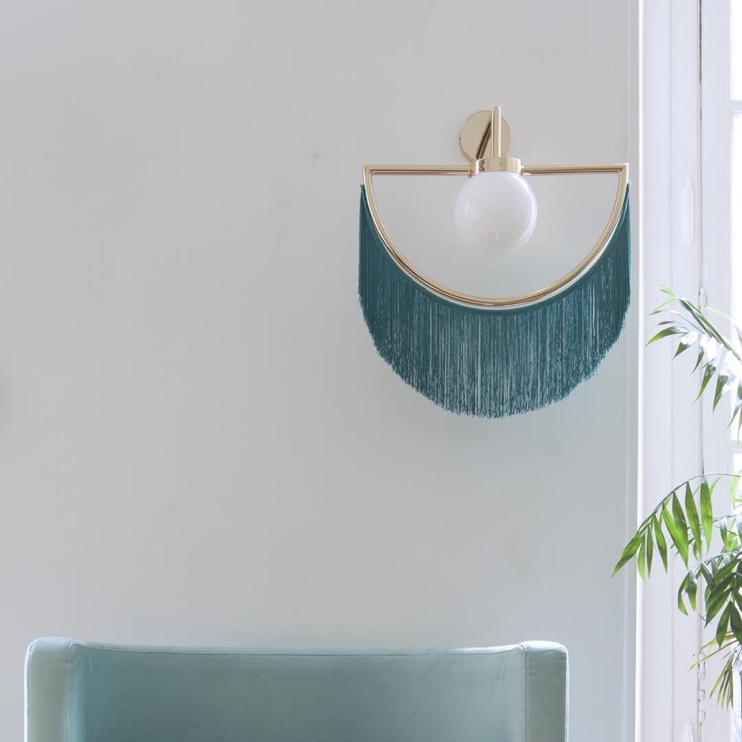 Wink Tassel Wall Lamp | Bohemian Fabric & Metal | Set of 2