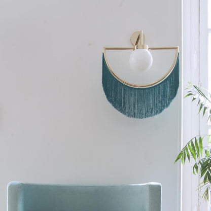 Wink Tassel Wall Lamp | Bohemian Fabric & Metal | Set of 2