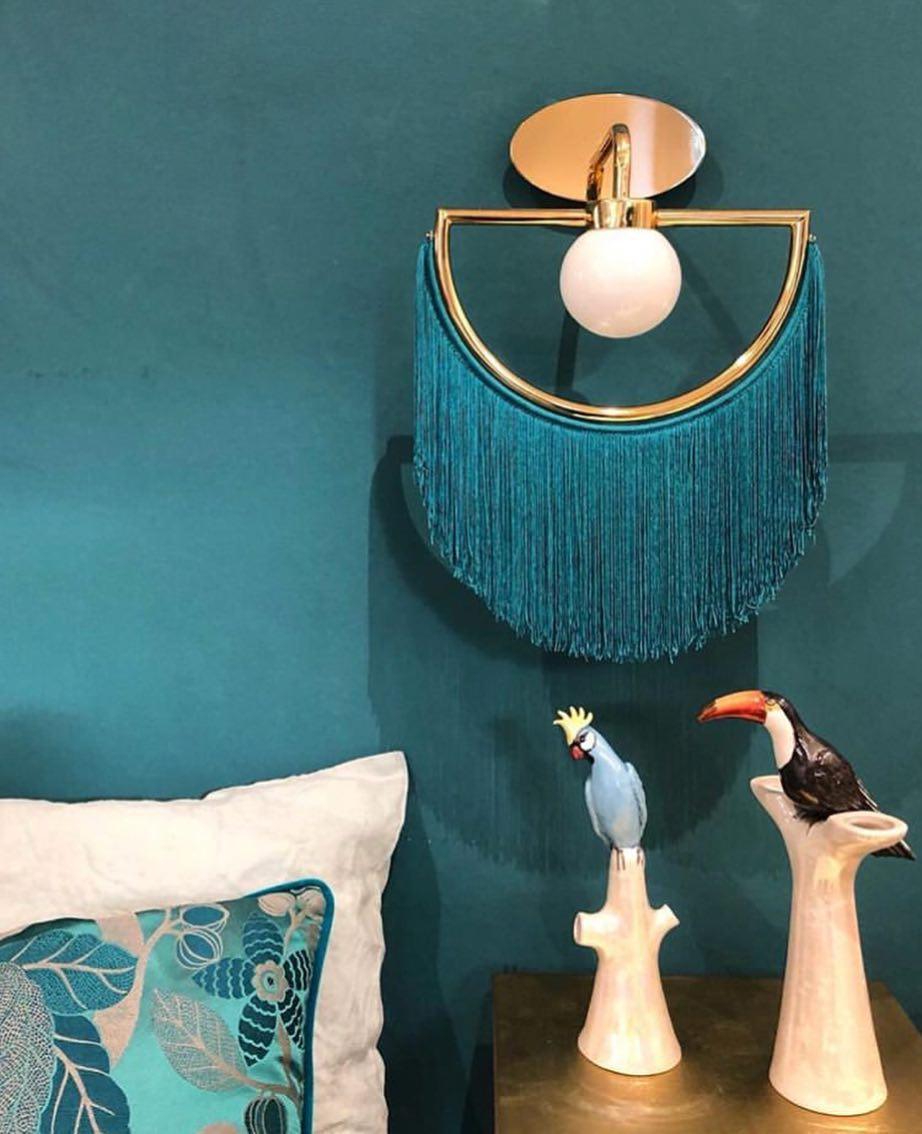 Wink Tassel Wall Lamp | Bohemian Fabric & Metal | Set of 2