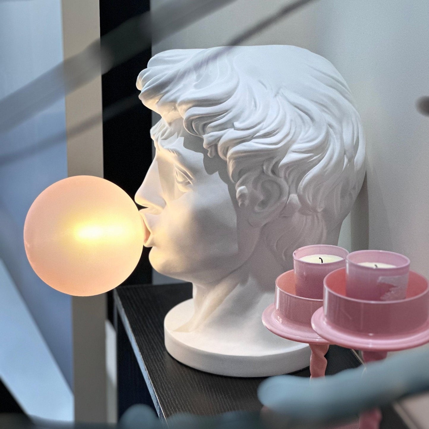 Wonder Table Lamp | Resin & Glass | Pink Bubble Design